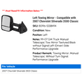 thumbnail image 2 of Left Towing Mirror - Compatible with 2007 Chevy Silverado 3500 Classic, 2 of 2