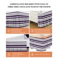 thumbnail image 6 of Purple Grey Striped Wrap Around Bed Skirts for King Bed 16" Drop,Bed Skirt with Adjustable Elastic Belt Dust Ruffle Bed Valance for Bedroom Hotel Modern White Abstract Art Aesthetics Bed Frame Cover, 6 of 7