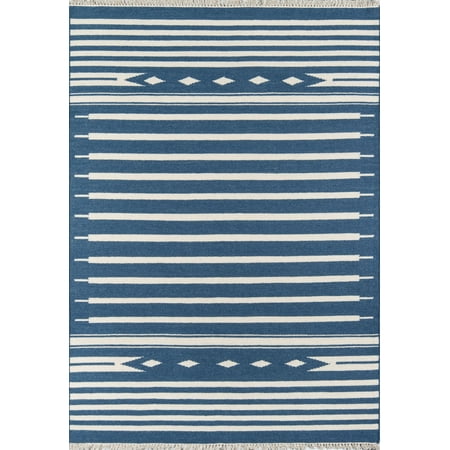 - Erin Gates by Momeni Thompson Billings Denim Hand Woven Wool Area Rug 2' X 3'