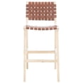 thumbnail image 3 of SAFAVIEH Adah Modern Leather Bar Stool, Cognac/Nautral (22.2 in. W x 22 in. D x 43 in. H), 3 of 7