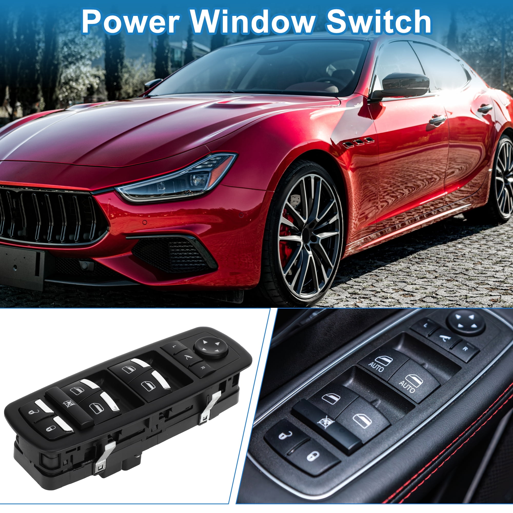 Unique Bargains Power Window Switch No.5PG12DX9AB Front Left Driver Side Window Control