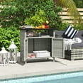 thumbnail image 2 of Outsunny Wicker Storage Cabinet, Outdoor Buffet Cabinet, Grey, 2 of 10