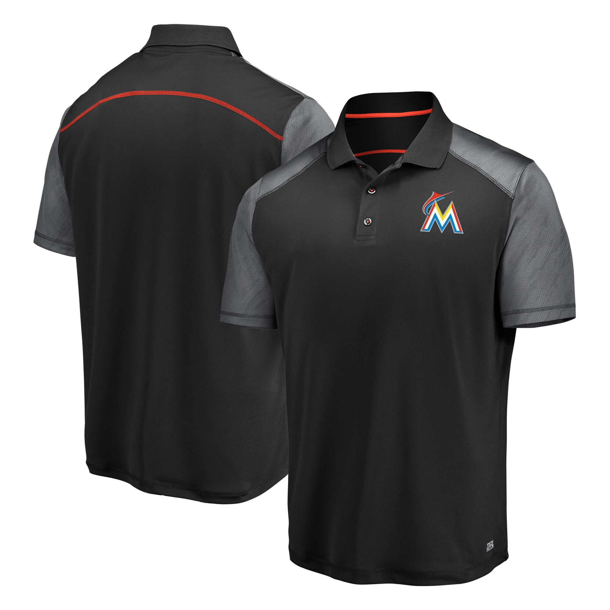 Men's Majestic Black/Gray Miami Marlins Cool Base Polo - Walmart.com - Walmart.com