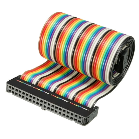 IDC 40P Wire Flat Rainbow Ribbon Cable 48cm 2.54mm Pitch 1pcs