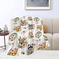 thumbnail image 3 of Fox Deer Blanket Super Soft Warm Fluffy Flannel Hedgehog Rabbit Raccoon Throw Blanket Cozy Fuzzy Plush Forest Animal Bedding Blanket Gift for Boys Girls Kids Teens Adults Couch Sofa 80"x60", 3 of 6