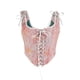 thumbnail image 2 of Camisola moldeadora de cintura con encaje y lazo sin espalda con estampado de flores para mujer, top de poliéster, 2 of 7