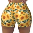 thumbnail image 2 of Fotbe Green Leaf Sunflower Shorts Sin Costuras – Shorts Deportivos de Cintura Alta para Mujer, Elásticos para Gimnasio, Yoga, Running o Ciclismo-Small, 2 of 8