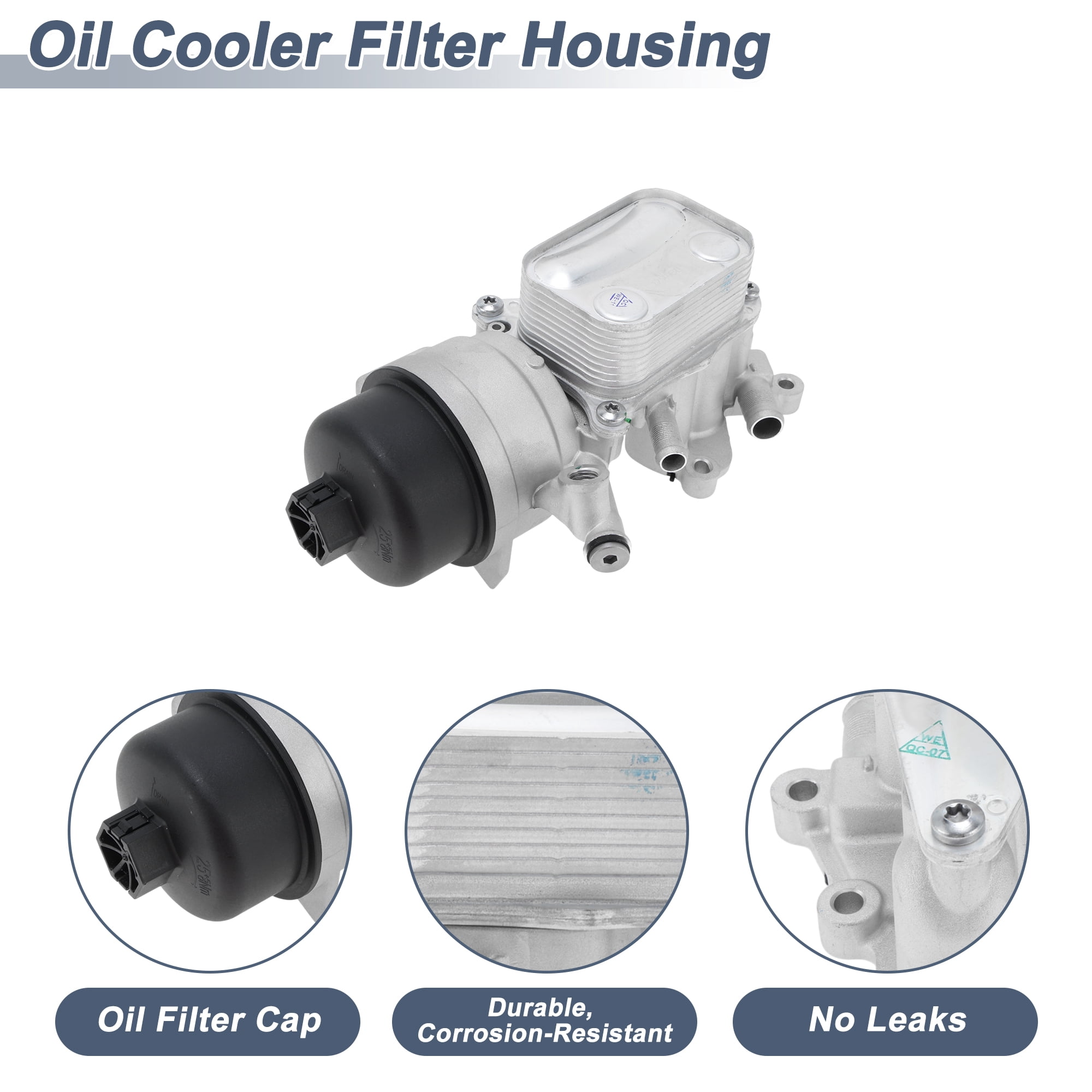 Unique Bargains Engine Oil Filter Housing for Mini Cooper 2010-2015 No.11427583112/11428643745 Transmission Oil Cooler Aluminum Alloy 1 Pcs