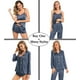 thumbnail image 2 of Conjunto de pijama SWOMOG Satin para mujer, 4 unidades, gris oscuro, talla XL, 2 of 6