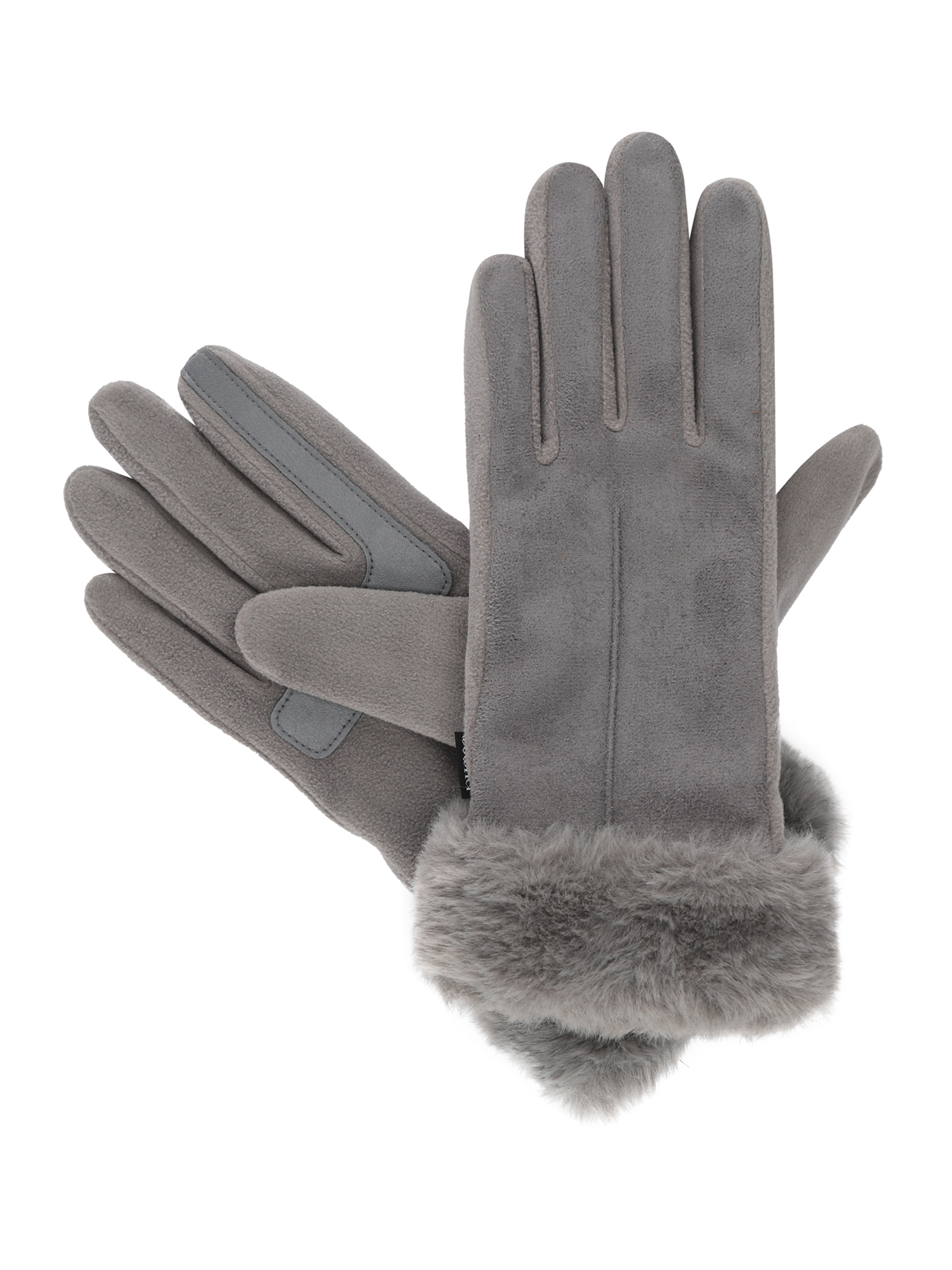 Isotoner Women's Water Reppellent Microsuede Gloves with Faux Fur Cuff