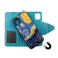 thumbnail image 2 of Starry Night Case for Iphone 11 Pro 5.8 Magnetic Detachable Hybrid Shock-Proof 2 in 1 Pu Leather Wallet Cover Folio Flip Kickstand Snap-on Book Style Cases Card Slots Wrist Strap, 2 of 2