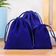 thumbnail image 1 of Bolsa de terciopelo para embalaje de joyería, bolsas con cordón para almacenamiento de regalos, dulces de boda y Navidad, 11 colores, 10 o 50 unidades, 1 of 4