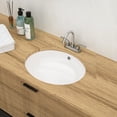 thumbnail image 4 of 18"x15"x7.88” White Ceramic Oval Undermount Bathroom Sink with Overflow, 4 of 10