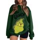 thumbnail image 1 of Suéteres navideños MIARHB para mujer, moda informal, manga larga, estampado navideño, cuello redondo, sudadera con capucha, sudaderas con estampado del Grinch, verde/XL, 1 of 4