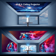 Gold Mini Projector with Retro Gaming Console, 2 Retro Game Sticks, Portable Projector with 30,000 Built-In Retro Games