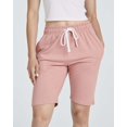thumbnail image 2 of Real Essentials 3 Pack: Womens Cotton French Terry 9" Bermuda Short Pockets-Casual Lounge Athletic (Available in Plus), 2 of 6
