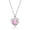 Pink, variant on Womens Pink CZ Crystal Double Heart Pendant Necklace Wedding Valentines Jewelry Gifts for Daughter Girlfriend Best Friend (Pink)