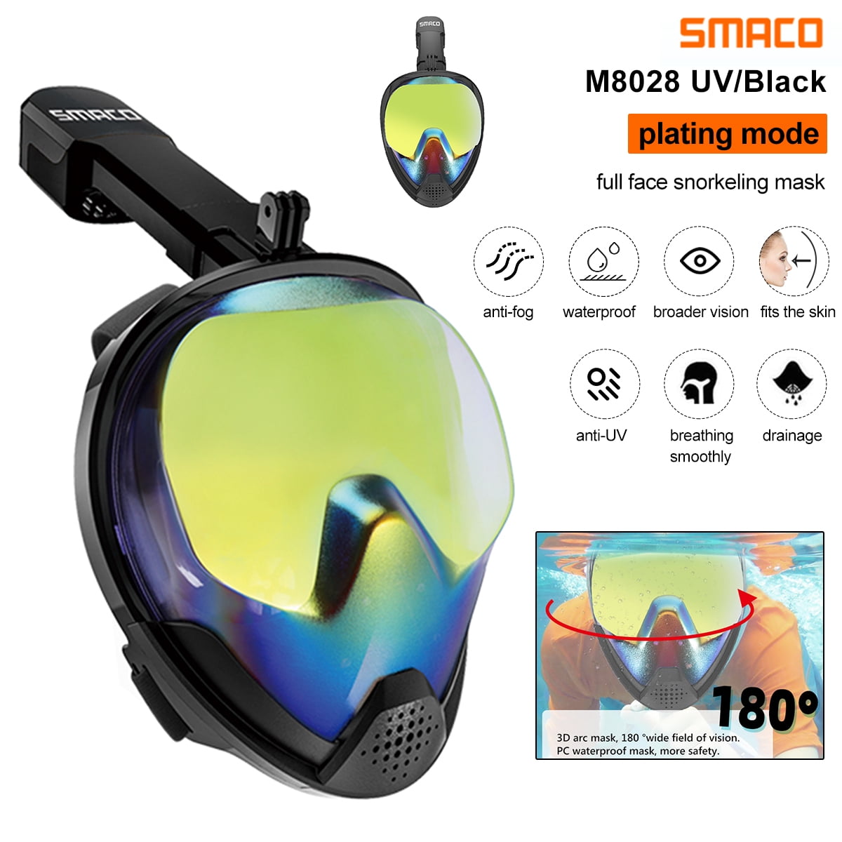 Scuba Diving Mask Full Face Diving Seaview Snorkeling Swimming Goggles