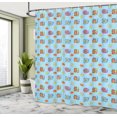 thumbnail image 5 of Ambesonne Animal Art Shower Curtain, Snails and Ethnic Shells, 69"Wx84"L, Pale Blue and Multicolor, 5 of 5