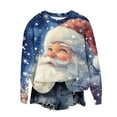 thumbnail image 4 of Womens Merry Christmas Sweatshirt Christmas Sweater Retro Santa Claus Print Sweat Shirt Pullover Round Neck Hoodies Xmas Fall Winter Tops, 4 of 4