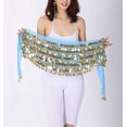 thumbnail image 3 of Chiffon Belly Dance Hip Scarf Scarves Wrap Sash Belt Skirts 4-rows Coins, 3 of 4