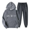 thumbnail image 2 of Idoravan Womens Sweatshirts and Pants Women's Casual Printed Pocket Hoodie With Long Sleeves And Pants Set, 2 of 3