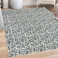 thumbnail image 1 of Floral Decorative Rug, Medieval Victorian Petals Baroque Blooms Swirls Flourish Spring Illustration, Quality Carpet for Bedroom Dorm and Living Room, 6 Sizes, Sea Blue, by Ambesonne, 1 of 4