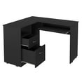thumbnail image 6 of Bradford 47" L-Shaped Corner Desk - Black Wengue, Home Office Computer Desk with Keyboard Tray. Particle Board, Space-Saving Design for Small Spaces., 6 of 8