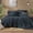 Navy Blue, variant on 7-Piece Queen Cationic Dyeing Oatmeal Beige Reversible Comforter Set, All Season Bed in a Bag with Sheets & Pillowcases
