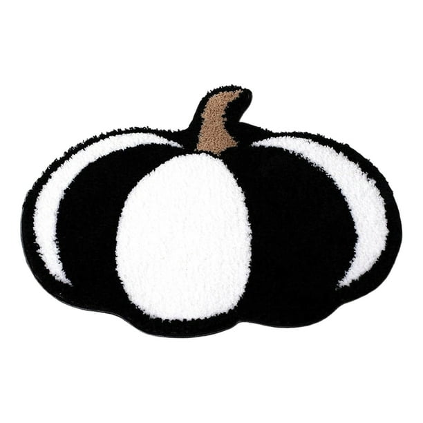 Yhmxh Alfombras de calabaza para Halloween, tapete con forma de calabaza para el Día de Acción de Gracias, decoración de Halloween para sala de estar, dormitorio, cocina, baño