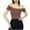 Brown, variant on Off Shoulder Tops for Women Short Sleeve Summer Slim Fit Ribbed T Shirts Fitted Going Out