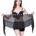 thumbnail image 2 of Loopsun Womens Summer Skirts, Skirts for Women, Women's Dance Costume Tassel Waist Chain Hollow Triangular Scarf Lace Up Hip Towel Skirt Black Free Size, 2 of 4
