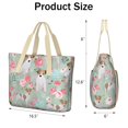 thumbnail image 3 of Tote Bag for Women - Jack Russell Terrier Dog and Flower Shoulder Bag - Large Utility Work Duffle Bag with Zipper Handbag for Travel, Work, Sprots, 3 of 5