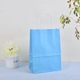 thumbnail image 2 of FRCOLOR 50Pcs Candy Color Kraft Paper Handle Gift Bag Recyclable Paper Bags (Sky Blue),4.33"X1.57"X0.59", 2 of 4