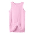 thumbnail image 2 of Ticikt Girls' Solid Color Swimsuit Cover Up, Sleeveless Twist Front Beach Dress for Kids,Color:Pink,Size:11-12 Years, 2 of 5
