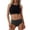 Black, variant on Qingpeng Women Mid High Waist Seamless Briefs Plus Size Breathable Ice Silk Underwear Panties Size S-XL