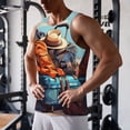 thumbnail image 5 of Cauagu Colorful Travel Luggage Gear Print Men's Sleeveless Muscle Shirts,Tank Tops Quick Dry Workout Tank Top Gym Muscle Tee Fitness Bodybuilding T Shirt for Men-XX-Large, 5 of 7