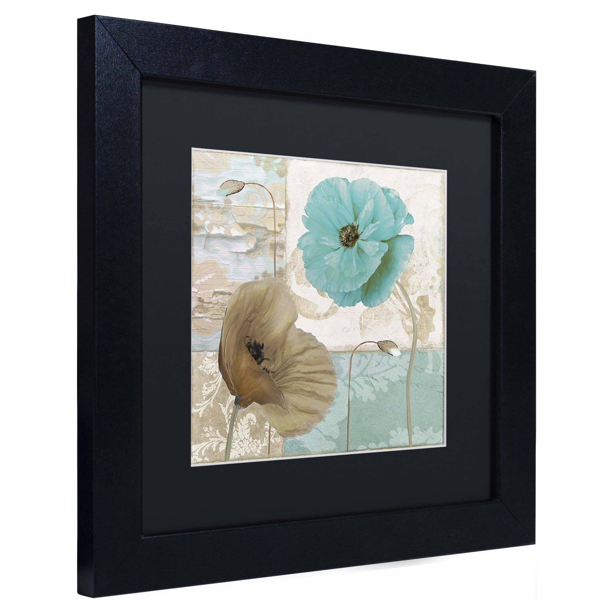 Trademark Fine Art "Beach Poppies IV" Canvas Art by Color Bakery Black Matte, Black Frame