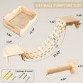 thumbnail image 4 of Cat Hammock for Wall Furniture,Cat Climbing Shelves Cat Wall Mounted Cat Bed Frame with Scratching Post 2 Bridge 2 Platform Shelf, 4 of 6