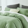 thumbnail image 3 of Davulos Duvet Cover Set Twin,2 Pieces Modern Bedding Set for Adults Teens Soft and Breathable Comforter Cover and Pillow Shams,Sage Green, 3 of 7