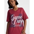 thumbnail image 4 of No Boundaries Oversized Graphic V Neck Football Tee, Women's XXS-XXL, 4 of 5