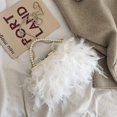 thumbnail image 3 of Bolso cruzado de plumas, bolso con correa de perlas, bolsos de mano de noche, bolso de mano para fiesta de graduación_(costbuy), 3 of 5