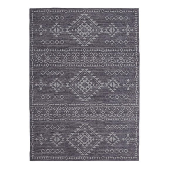 Linon Dillon Igor Grey and Ivory 8' X 10' Area Rug