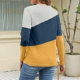 thumbnail image 5 of Womens Tops Color Block Tunic Tops Casual Long Sleeve Shirts Round Neck Pullover Blouses For Women, 5 of 7