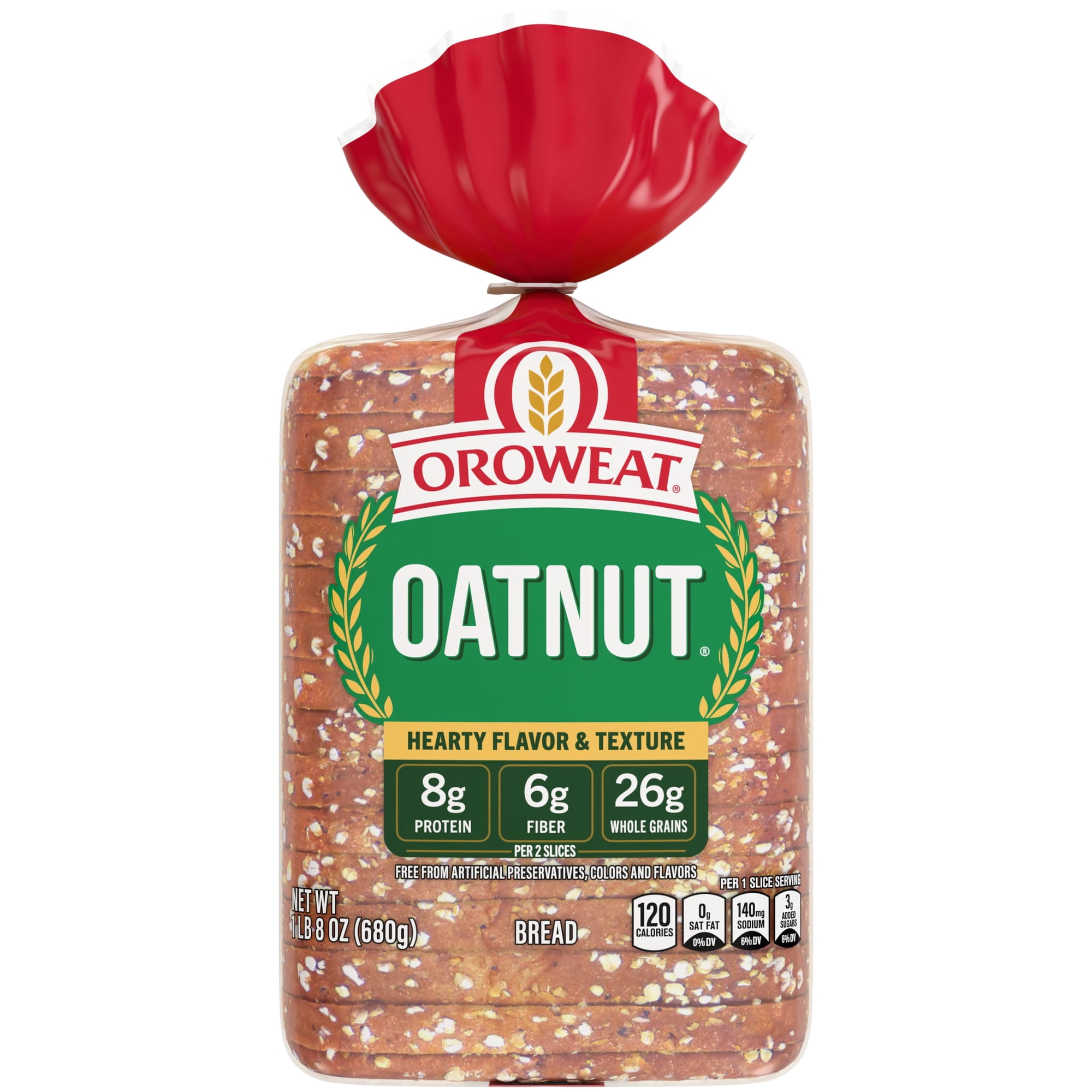Oroweat Oatnut Bread, 24 oz, Multigrain Bread, Bag