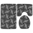 thumbnail image 1 of ABPHQTO Geométrico blanco y negro Juego de alfombras de baño de 3 piezas Alfombra de baño Alfombra de contorno y tapa de inodoro ABPHQTO  Cont-CHAPPLE-19536, 1 of 2