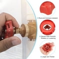 thumbnail image 3 of Uxcell Outside Faucet Handle Square Stem Hole 6x6mm, ABS Round Wheel Faucet Handles with Screws Spacer, Red 2Pcs, 3 of 5