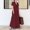 Wine, variant on Maxi Dresses For Women 2025 Sevevn Fashion Women's Casual Sexy Round Neck Solid Summer And Short Sleeve Button Dress