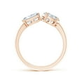 thumbnail image 2 of ANGARA Lab Grown Oval & Emerald-Cut Diamond Two-Stone Open Ring for Women in 14K Rose Gold (Size-7x5mm | 0.65 ct) | April Birthstone Jewelry for Her | Lab-Grown Diamond Engagement Rings, 2 of 4