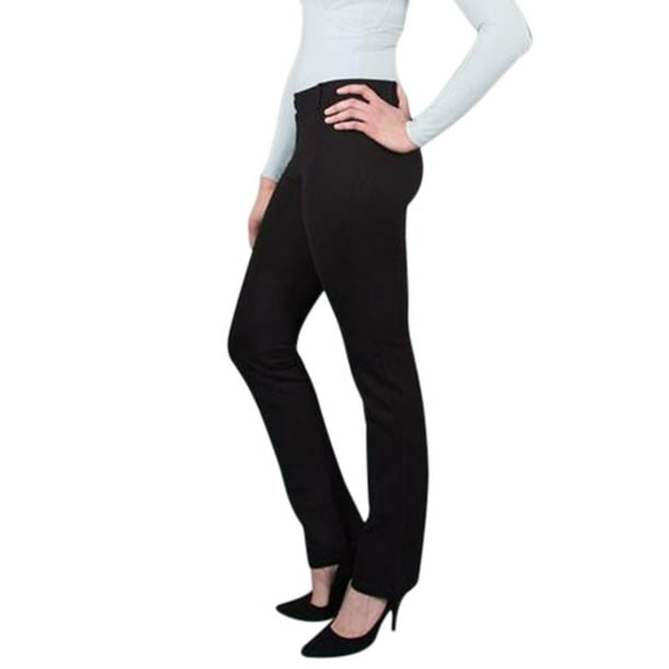 Womens Petite Black Pants Casual Office Work Wear Slim Elegant Ladies  Trousers M
